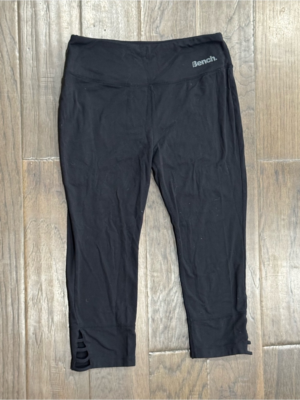 Bench Black Capri Leggings with Hem Cutouts